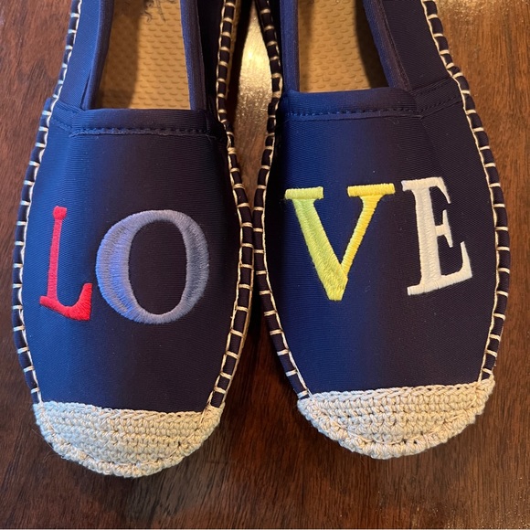 Seastar Beachwear ‘Love’ Beachcomber embroidered Espadrilles Shoes Size W6 - Picture 5 of 6